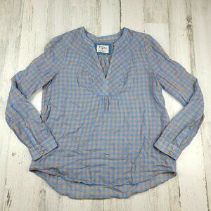 Anthropologie Holding Horses Plaid V Neck Size 4 EUC